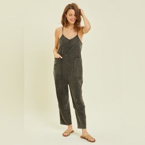 HEYSON Full Size Mineral-Washed Oversized Jumpsuit with Pockets